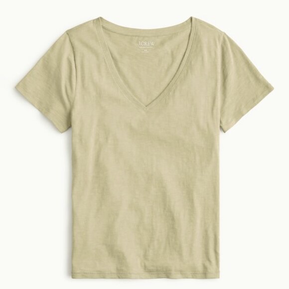J.Crew Beige Vintage Jersey Classic-fit V-neck T-shirt - Picture 1 of 1